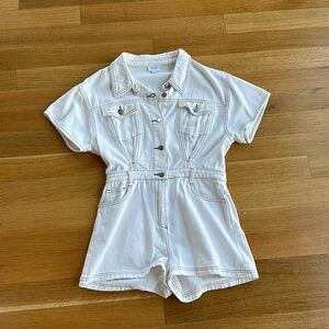 Le lis white / cream denim romper